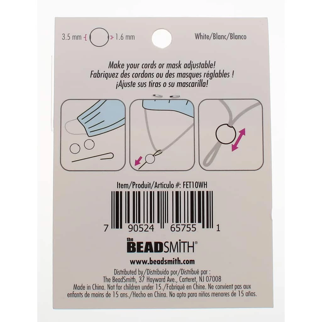 Budget โค๏ธ 12 Packs: 48 ct. (576 total) Fablastic™ White Silicone Cord Locks, 10mm by Beadsmith ๐ 7 Budget โค๏ธ 12 Packs: 48 ct. (576 total) Fablastic™ White Silicone Cord Locks, 10mm by Beadsmith ๐ - Image 5