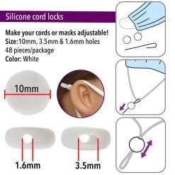 Buy 🔔 Fablastic™ White Silicone Cord Locks, 10mm by Beadsmith 🎉 -Beadsmith Sales 10665178 7