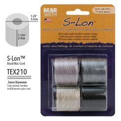 Flash Sale 🧨 The Beadsmith® S-Lon™ Cool Neutrals Bead Cord Mix ⭐ -Beadsmith Sales 10668842 4