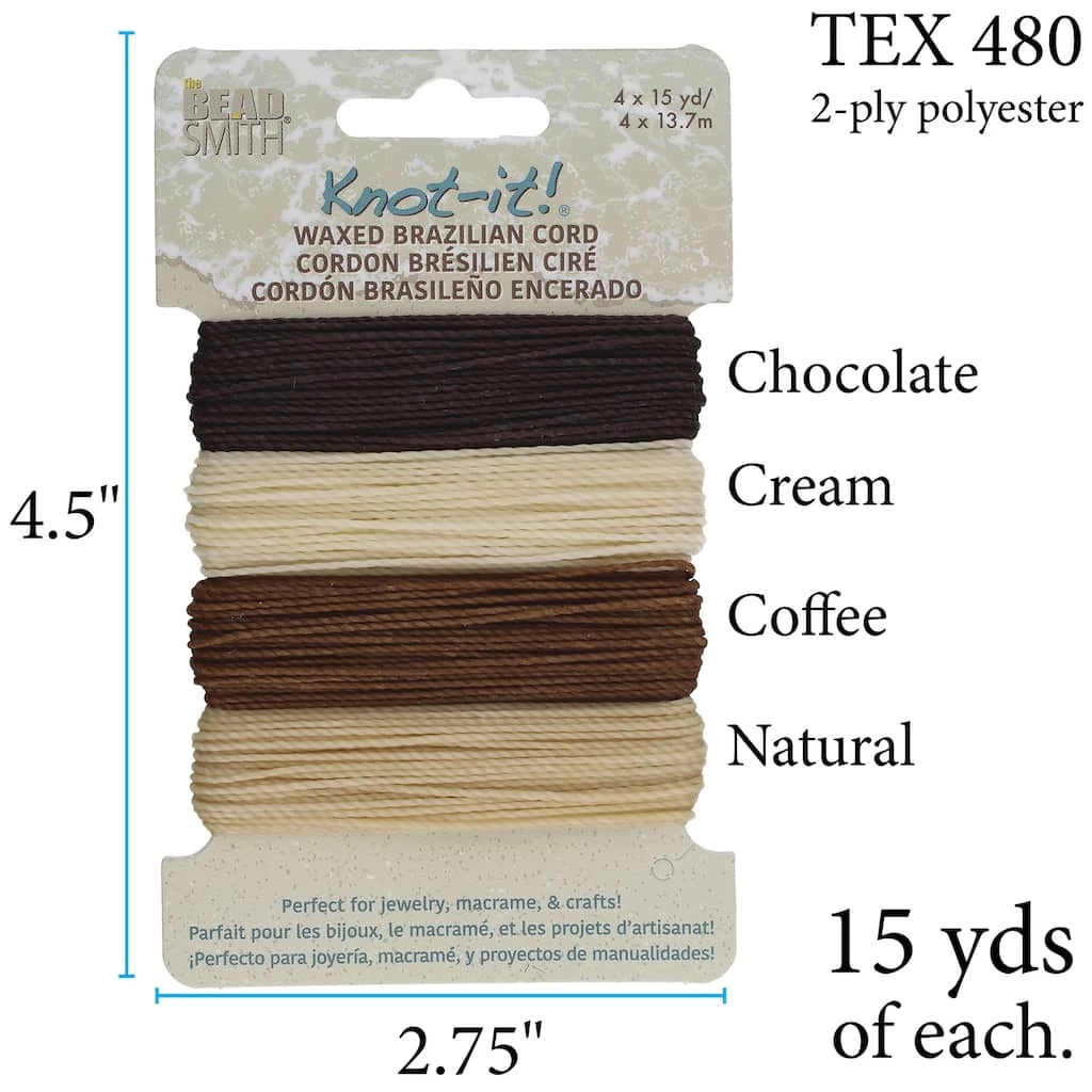Buy ✨ 6 Packs: 4 ct. (24 total) Beadsmith® Knot-it!™ Java Waxed Brazilian Cord ⭐ 6 Buy ✨ 6 Packs: 4 ct. (24 total) Beadsmith® Knot-it!™ Java Waxed Brazilian Cord ⭐ - Image 4