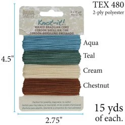 New ✔️ 6 Packs: 4 ct. (24 total) Beadsmith® Knot-it!™ Beach Waxed Brazilian Cord 👍 -Beadsmith Sales 10668848 4 1