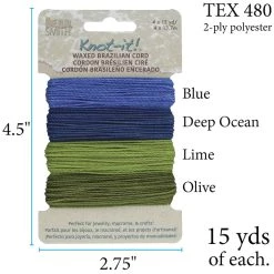 Promo ❤️ 6 Packs: 4 ct. (24 total) Beadsmith® Knot-it!™ Hang Ten Waxed Brazilian Cord 👍 -Beadsmith Sales 10668849 4 1