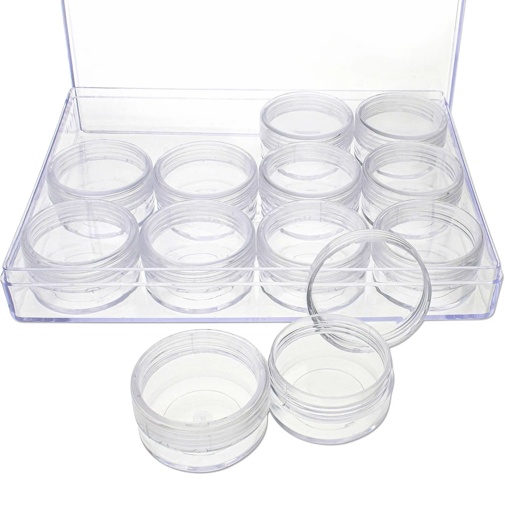 Hot Sale ๐ The Beadsmith® 6.5'' x 5'' x 1'' Clear Storage Box with Jars ๐ 3 Hot Sale ๐ The Beadsmith® 6.5'' x 5'' x 1'' Clear Storage Box with Jars ๐