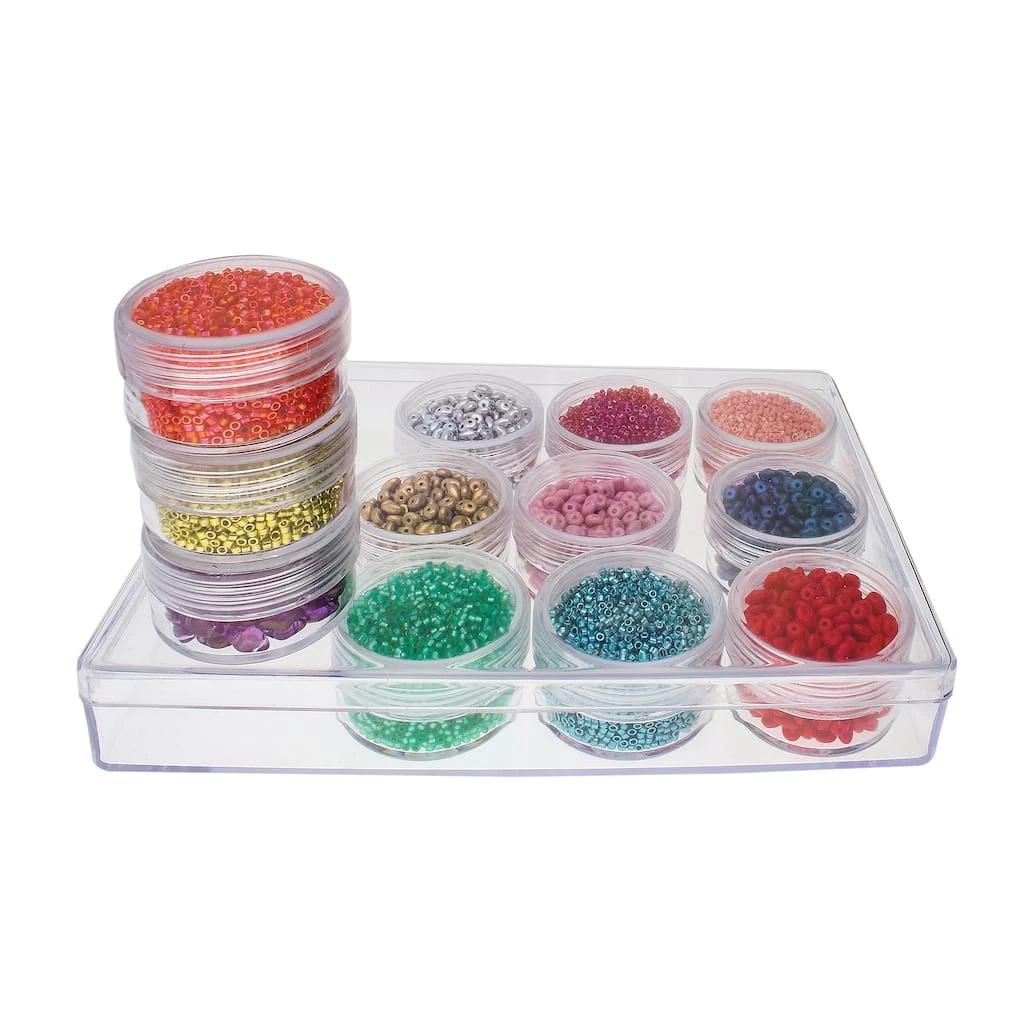 Hot Sale ๐ The Beadsmith® 6.5'' x 5'' x 1'' Clear Storage Box with Jars ๐ 5 Hot Sale ๐ The Beadsmith® 6.5'' x 5'' x 1'' Clear Storage Box with Jars ๐ - Image 3