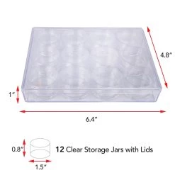 Hot Sale ๐ The Beadsmith® 6.5'' x 5'' x 1'' Clear Storage Box with Jars ๐ 11 Hot Sale ๐ The Beadsmith® 6.5'' x 5'' x 1'' Clear Storage Box with Jars ๐ -Beadsmith Sales D289862S 5