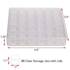 Discount 👍 The Beadsmith® 6.5'' x 5.5'' x 1'' Clear Storage Box with Jars ⌛ -Beadsmith Sales D289873S 5