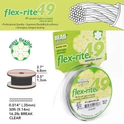Wholesale 😀 Flex-Rite® 0.014" Clear 49 Strand Beading Wire by Beadsmith ⭐ -Beadsmith Sales D289981S 4