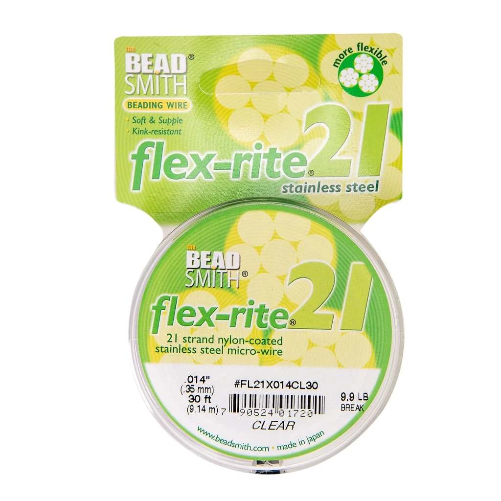 Discount 😀 Flex-Rite® 0.014" Clear 21 Strand Beading Wire by Beadsmith 😍 3 Discount 😀 Flex-Rite® 0.014" Clear 21 Strand Beading Wire by Beadsmith 😍