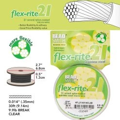 Discount 😀 Flex-Rite® 0.014" Clear 21 Strand Beading Wire by Beadsmith 😍 13 Discount 😀 Flex-Rite® 0.014" Clear 21 Strand Beading Wire by Beadsmith 😍 -Beadsmith Sales D289982S 5