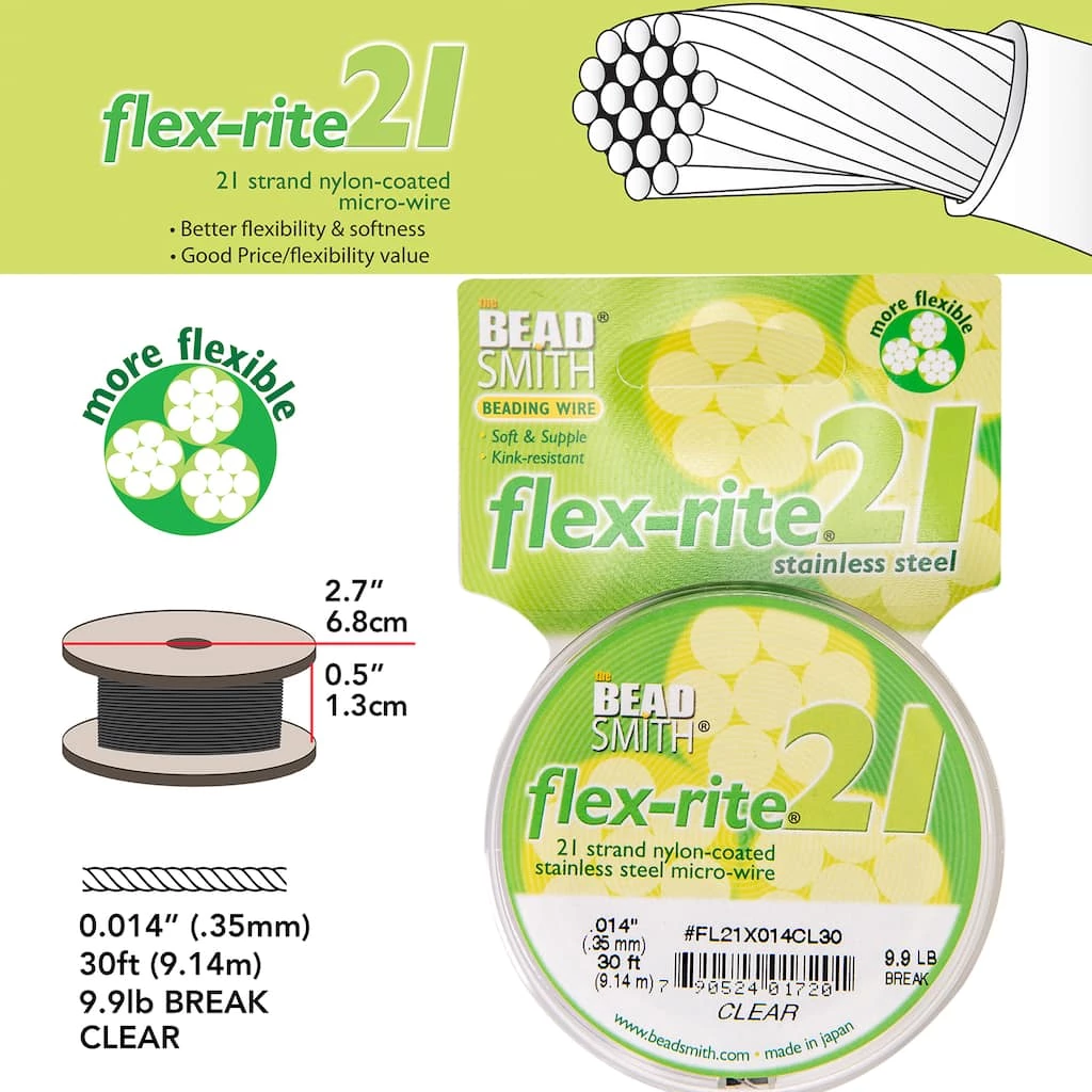 Discount 😀 Flex-Rite® 0.014" Clear 21 Strand Beading Wire by Beadsmith 😍 7 Discount 😀 Flex-Rite® 0.014" Clear 21 Strand Beading Wire by Beadsmith 😍 - Image 5
