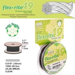 Hot Sale 🛒 The Beadsmith® Flex-rite® 0.018" Clear 49 Strand Wire, 100ft. 🤩 -Beadsmith Sales D289986S 7