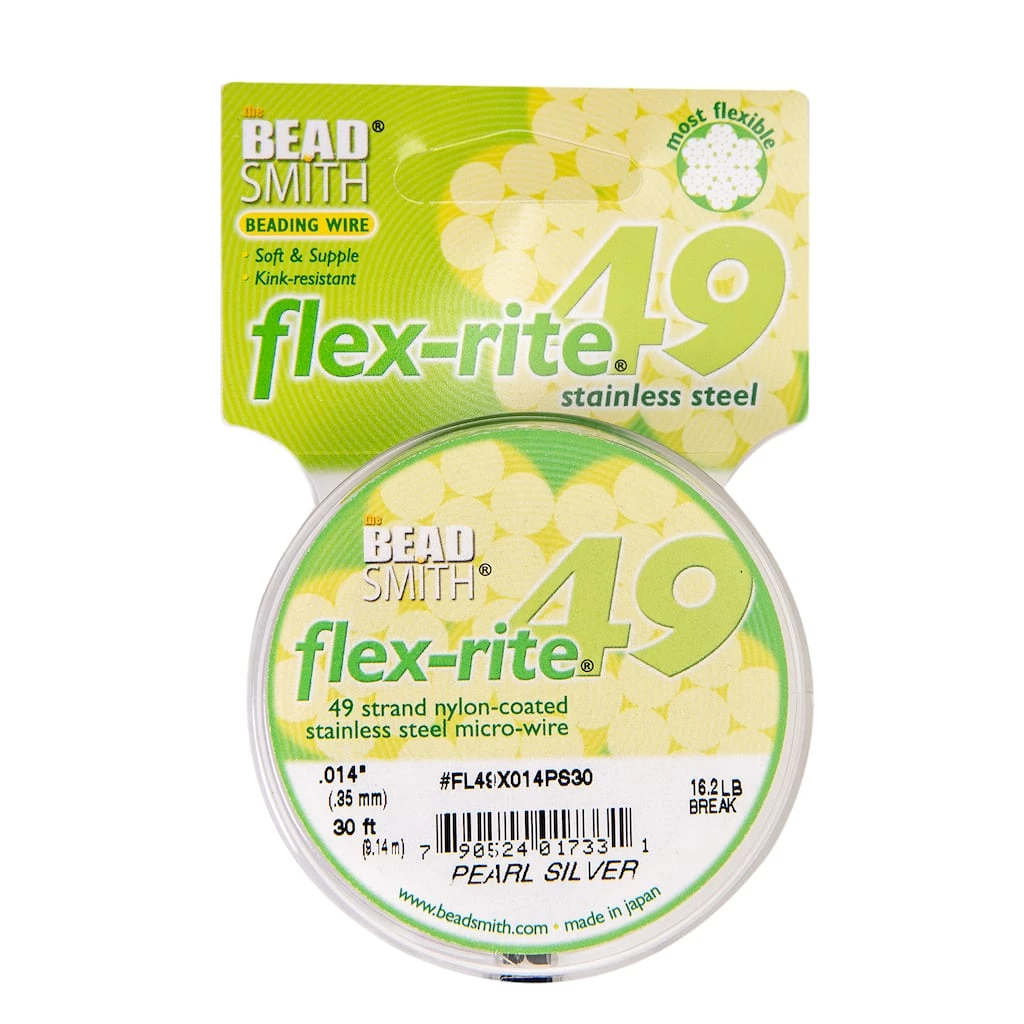 Brand new ๐ The Beadsmith® Flex-rite® 0.014" Pearl Silver 49 Strand Wire, 30ft. โค๏ธ 3 Brand new ๐ The Beadsmith® Flex-rite® 0.014" Pearl Silver 49 Strand Wire, 30ft. โค๏ธ