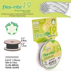 Brand new ๐ The Beadsmith® Flex-rite® 0.014" Pearl Silver 49 Strand Wire, 30ft. โค๏ธ 13 Brand new ๐ The Beadsmith® Flex-rite® 0.014" Pearl Silver 49 Strand Wire, 30ft. โค๏ธ -Beadsmith Sales D289987S 5