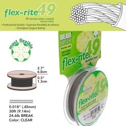 Flash Sale 🧨 The Beadsmith® Flex-rite® 0.018" Clear 49 Strand Wire, 30ft. 🧨 -Beadsmith Sales D289992S 4
