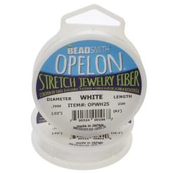 Brand new ✔️ The Beadsmith® Opelon® 0.7mm White Stretch Jewelry Fiber, 25m 😉