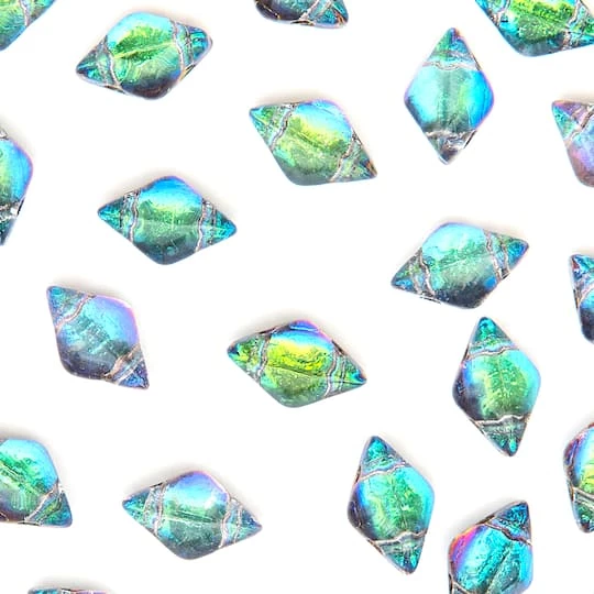 Promo ⭐ The Beadsmith® GemDuo 2-Hole Czech Glass Diamond Beads, 8mm ✔️ 6 Promo ⭐ The Beadsmith® GemDuo 2-Hole Czech Glass Diamond Beads, 8mm ✔️ - Image 4