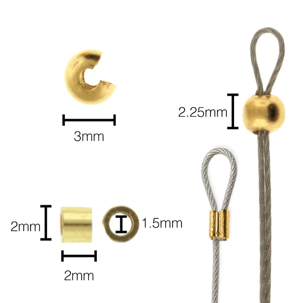 Cheapest 🥰 The Beadsmith® Basic Elements™ Gold-Plated Smooth Crimp Tubes & 3mm Covers 🌟 6 Cheapest 🥰 The Beadsmith® Basic Elements™ Gold-Plated Smooth Crimp Tubes & 3mm Covers 🌟 - Image 4