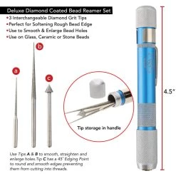 Outlet 😉 The Beadsmith® Deluxe Diamond 🧥 Coated Bead Reamer Set 🛒 -Beadsmith Sales D290666S 4