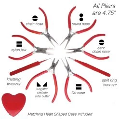 Budget 💯 The Beadsmith® 8 Piece Pliers Set in Heart Case 😀 -Beadsmith Sales D579392S 4