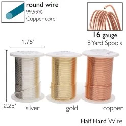 Best Pirce 🎁 The Beadsmith® 16 Gauge Wire Elements™ Tarnish Resistant Medium Temper Gold, Silver & Copper Wire, 6ct. 🤩 -Beadsmith Sales D667936S 6