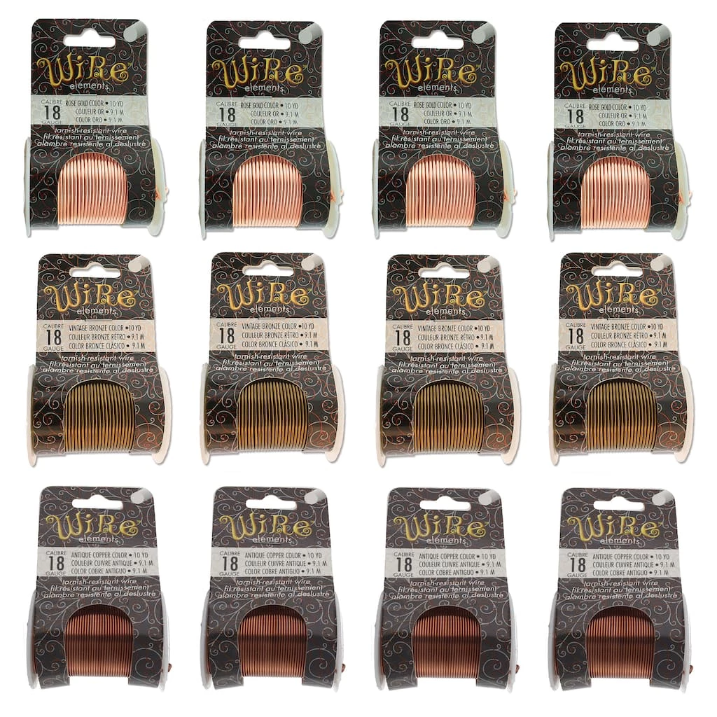 Hot Sale 💯 The Beadsmith® Wire Elements™ 18 Gauge Tarnish Resistant Medium Temper Antique Copper, Vintage Bronze & Rose Gold Wire, 12ct. 👍 3 Hot Sale 💯 The Beadsmith® Wire Elements™ 18 Gauge Tarnish Resistant Medium Temper Antique Copper, Vintage Bronze & Rose Gold Wire, 12ct. 👍