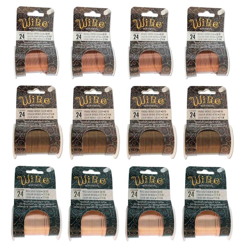 Buy ๐ The Beadsmith® Wire Elements™ 24 Gauge Tarnish Resistant Medium Temper Antique Copper, Vintage Bronze & Rose Gold Wire, 12ct. ๐งจ 3 Buy ๐ The Beadsmith® Wire Elements™ 24 Gauge Tarnish Resistant Medium Temper Antique Copper, Vintage Bronze & Rose Gold Wire, 12ct. ๐งจ