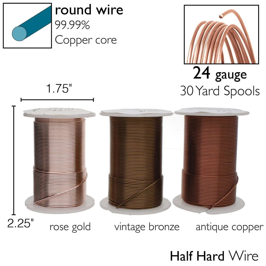 Buy ๐ The Beadsmith® Wire Elements™ 24 Gauge Tarnish Resistant Medium Temper Antique Copper, Vintage Bronze & Rose Gold Wire, 12ct. ๐งจ 8 Buy ๐ The Beadsmith® Wire Elements™ 24 Gauge Tarnish Resistant Medium Temper Antique Copper, Vintage Bronze & Rose Gold Wire, 12ct. ๐งจ - Image 6
