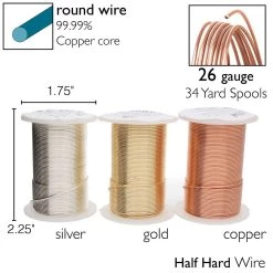 Budget 🧨 The Beadsmith® Wire Elements™ 25 Gauge Tarnish Resistant Medium Temper Gold, Silver & Copper Wire, 12ct. ⭐ -Beadsmith Sales D667946S 6