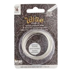 Buy 🔔 The Beadsmith® Wire Elements™ 16 Gauge Tarnish Resistant Medium Temper Silver Half Round Wire, 4yd. 😍