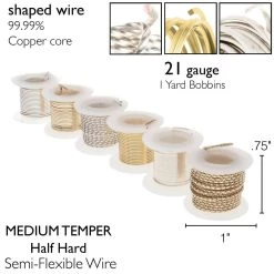 Deals ⭐ The Beadsmith® Wire Elements™ 21 Gauge Tarnish Resistant Medium Temper Assorted Shapes Wire, 6ct 💯 -Beadsmith Sales D667958S 7