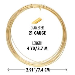 Promo 🔥 The Beadsmith® Wire Elements™ 21 Gauge Tarnish Resistant Medium Temper Half Round Wire, 4yd. 😀 -Beadsmith Sales D667980S 5