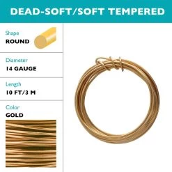 Best Pirce 🌟 The Beadsmith® Wire Elements™ 14 Gauge Tarnish Resistant Soft Temper Wire, 10ft. 🔔 -Beadsmith Sales D673293S 4