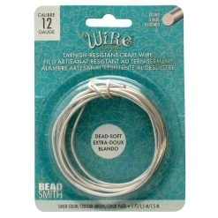 Buy โค๏ธ The Beadsmith® Wire Elements™ 12 Gauge Silver Tarnish Resistant Soft Temper Wire, 5ft. ๐