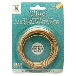 Best reviews of ✔️ The Beadsmith® Wire Elements™ 16 Gauge Gold Tarnish Resistant Soft Temper Wire, 15ft. 🌟