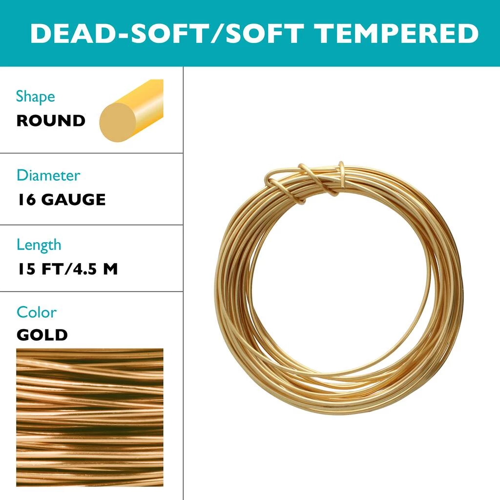 Best reviews of ✔️ The Beadsmith® Wire Elements™ 16 Gauge Gold Tarnish Resistant Soft Temper Wire, 15ft. 🌟 6 Best reviews of ✔️ The Beadsmith® Wire Elements™ 16 Gauge Gold Tarnish Resistant Soft Temper Wire, 15ft. 🌟 - Image 4