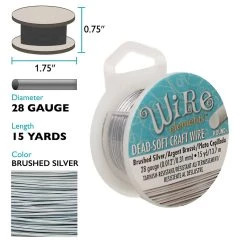 Discount 🛒 The Beadsmith® Wire Elements™ 28 Gauge Tarnish Resistant Soft Temper Wire, 15yd. 🌟 -Beadsmith Sales D673433S 3